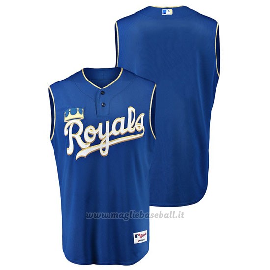 Maglia Baseball Uomo Kansas City Royals Throwback Turn Ahead Blu